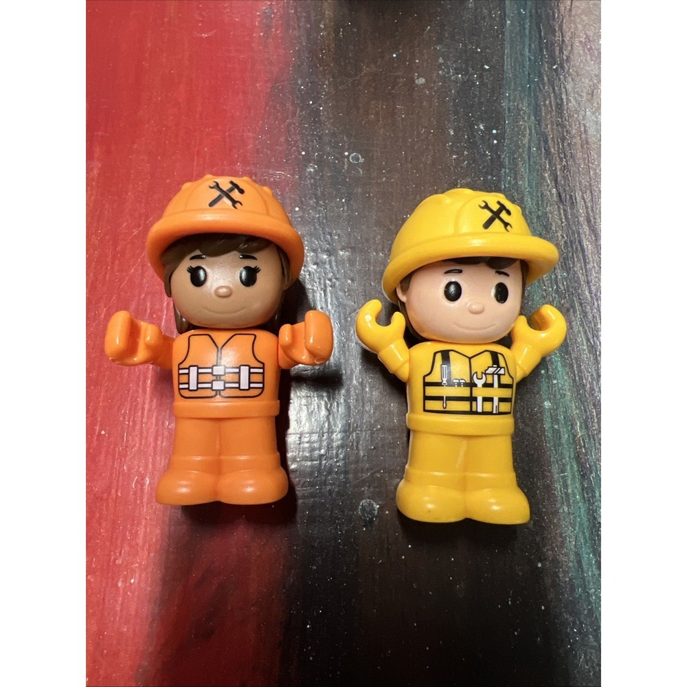 Toy Handyman Construction Worker Action Figures Replacement Orange Yellow EUC